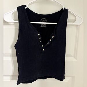 One Step Ahead Black Buttoned Crop Top